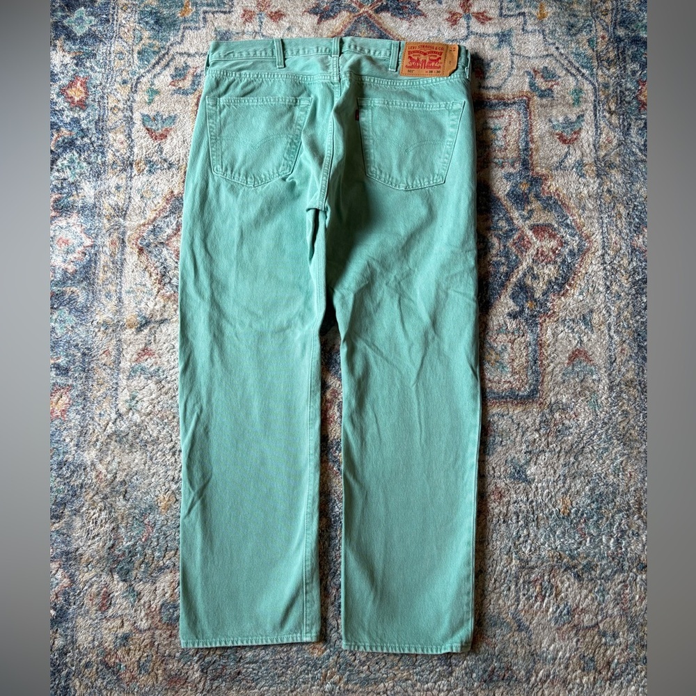 Levi’s 501 Turquoise Button-Fly Jeans Size 37 - Picture 3 of 4